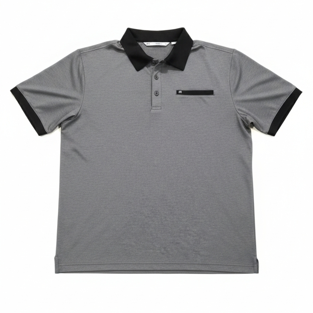 Travis Mathew Gray and Black Polo Shirt
